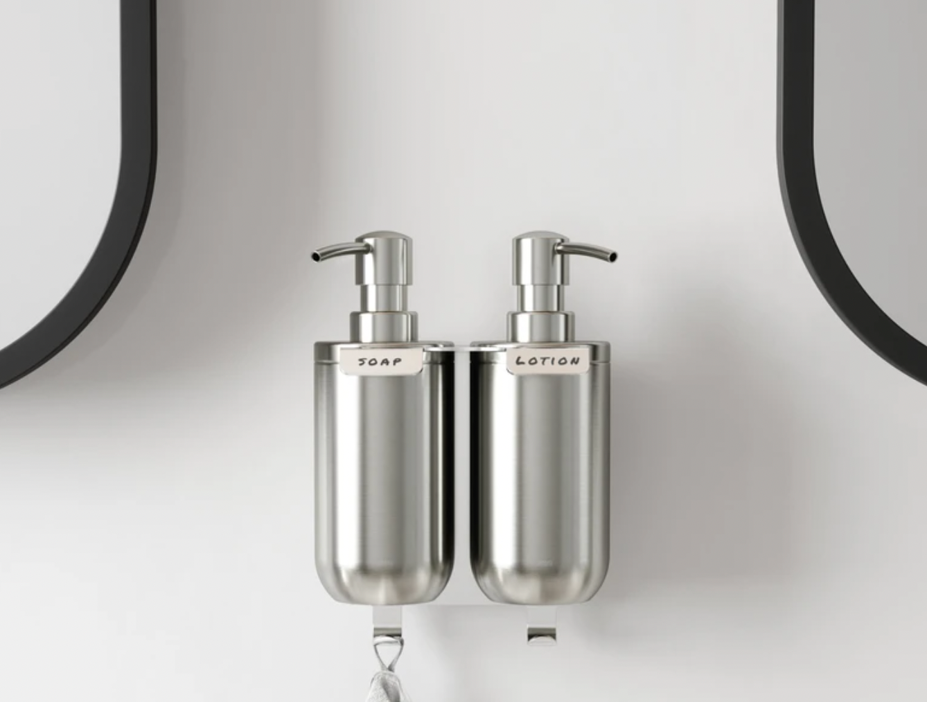 Junip Wall Mount Double Soap and Sanitizer Dispenser