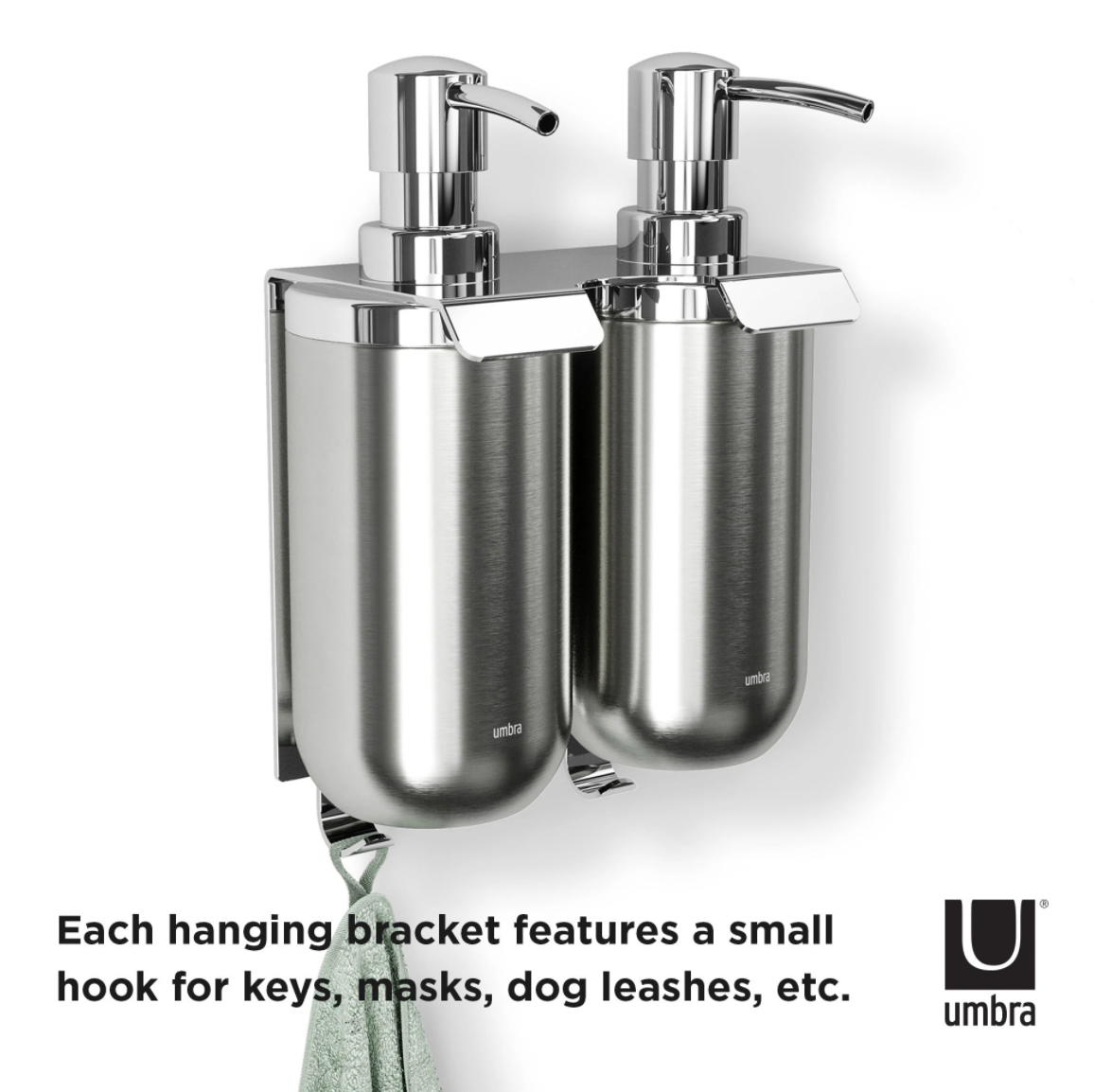 Junip Wall Mount Double Soap and Sanitizer Dispenser