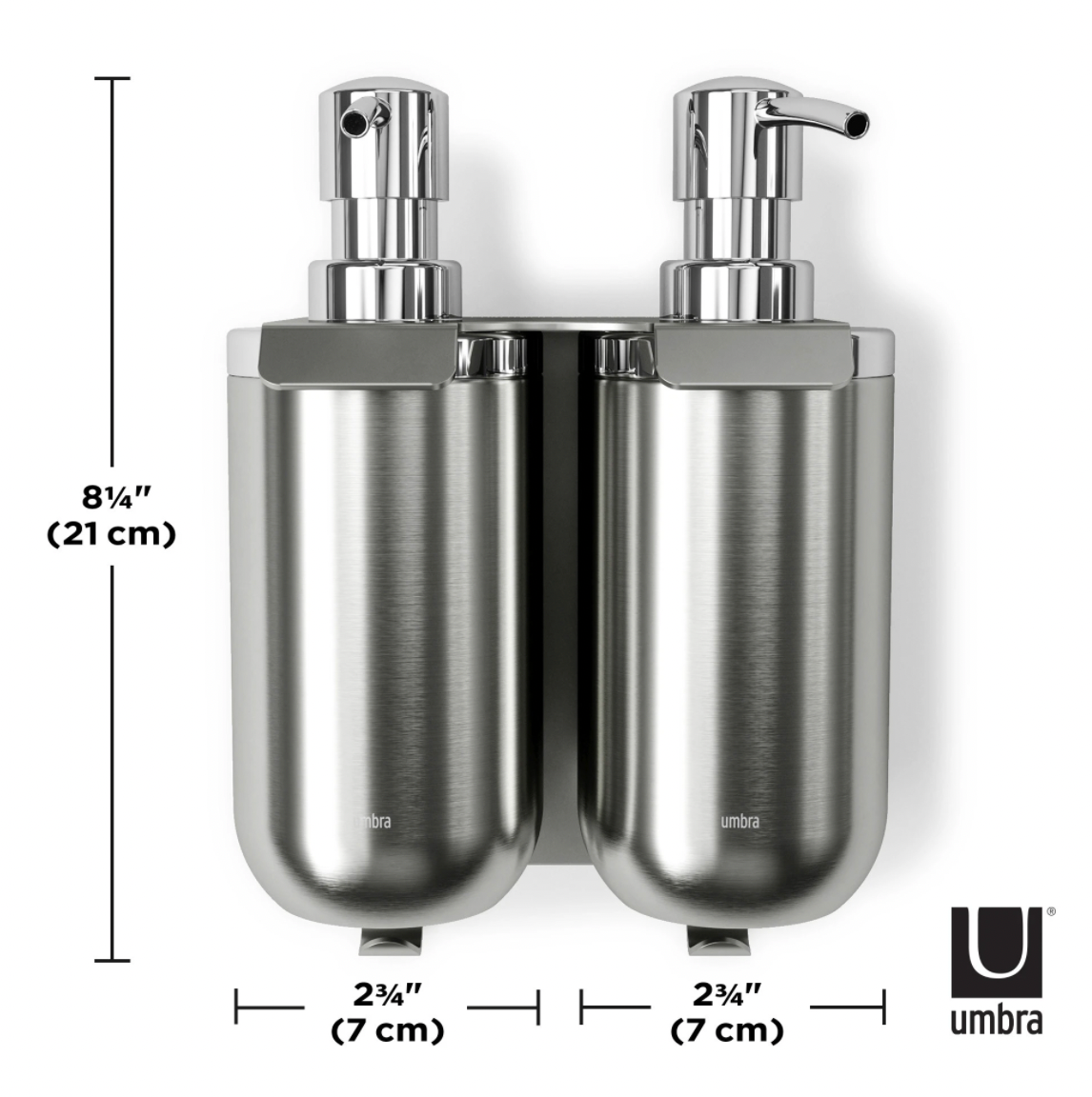 Junip Wall Mount Double Soap and Sanitizer Dispenser