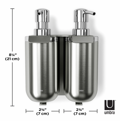 Junip Wall Mount Double Soap and Sanitizer Dispenser