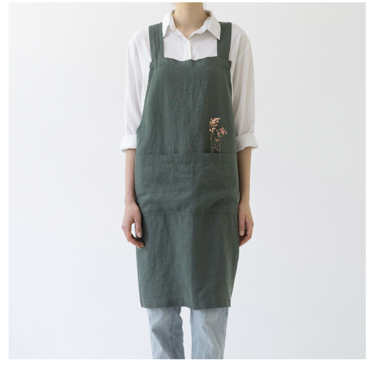 Forest Green Crossback Apron
