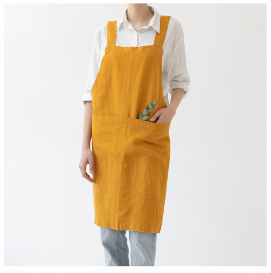 Mustard Crossback Apron