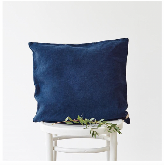 Navy Linen Cushion Cover Only