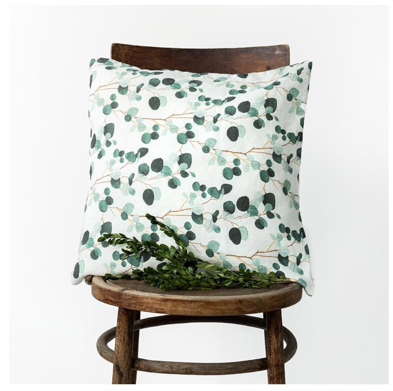 White Eucalyptus Linen Cushion Cover Only