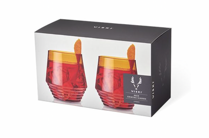Amber Deco Cocktail Glasses Set of 2