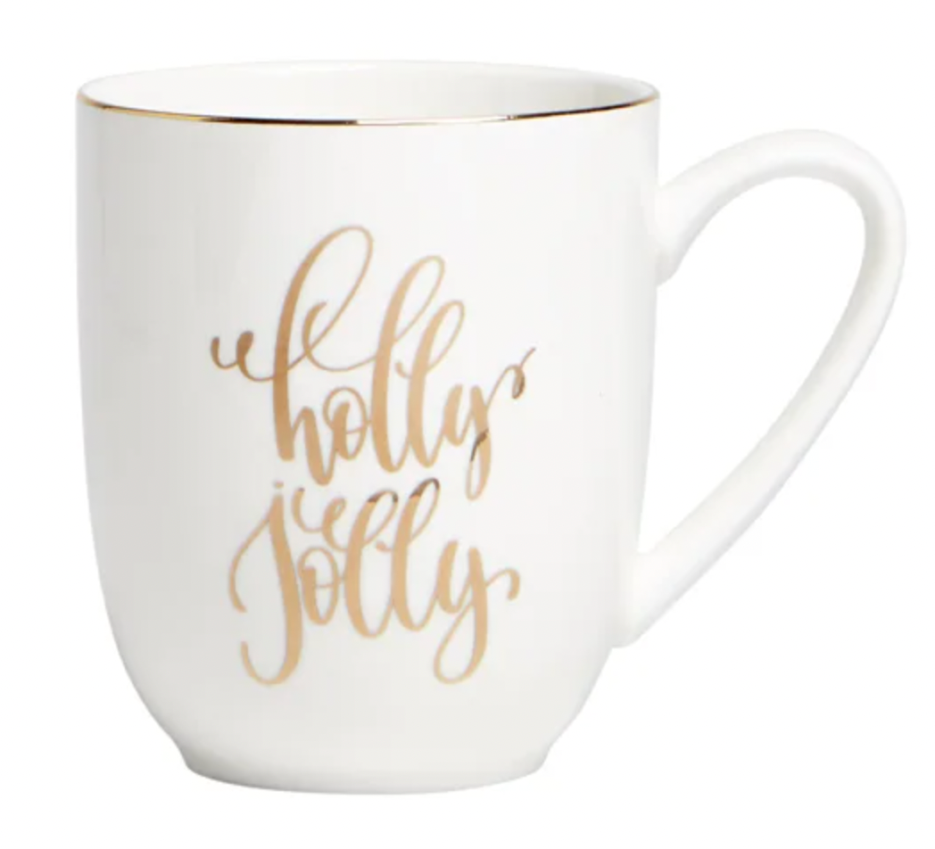 Holly Jolly Coupe Mug Gold