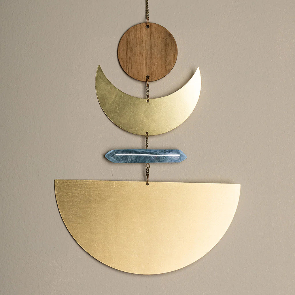 Wall Hanging Moonrise Labradorite Wood