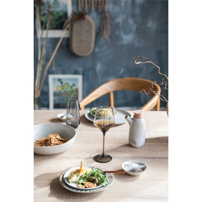 Serving Bowl Reactive Glaze Bone Colour
