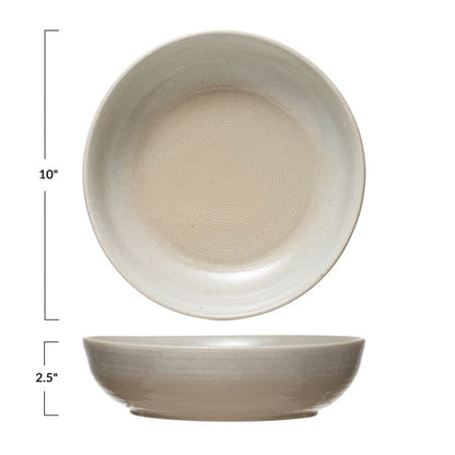 Serving Bowl Reactive Glaze Bone Colour