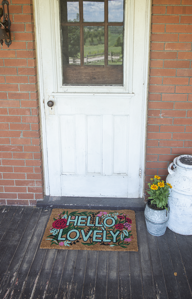 "Hello Lovely" Text Doormat
