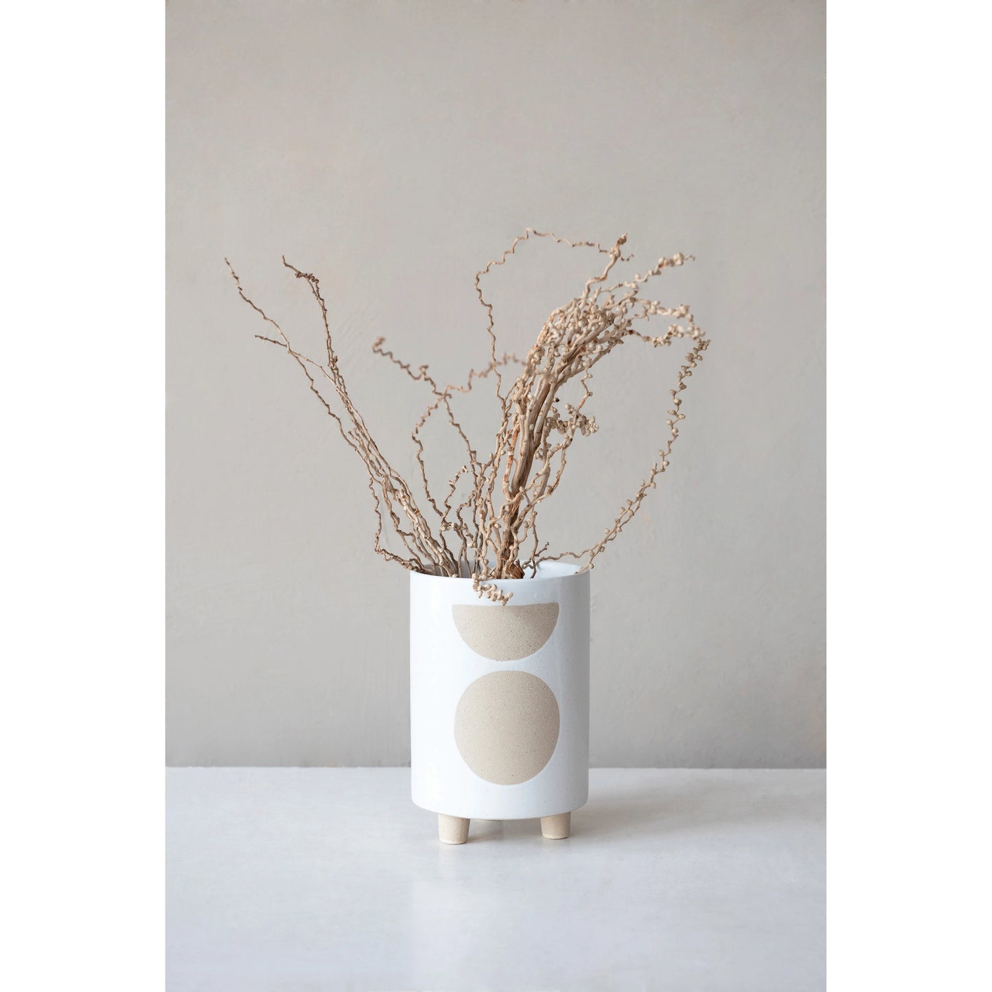 Footed Planter w/ Circle Design