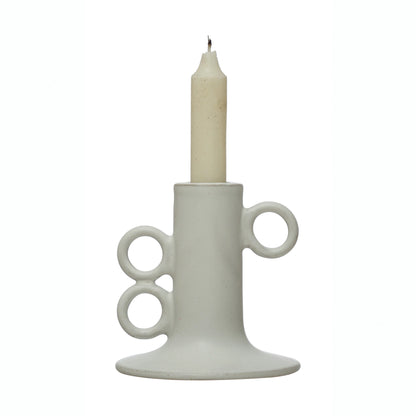 White Matte Taper Candle Holder