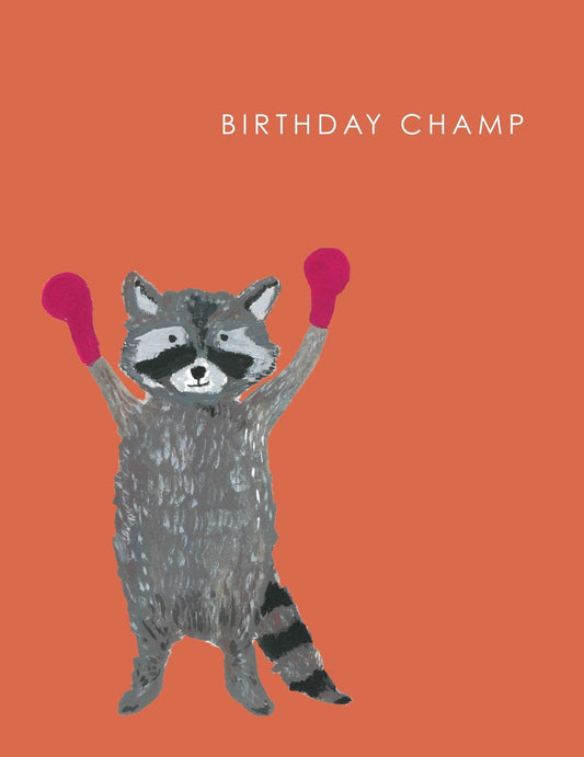 Birthday Boxing Raccoon Card
