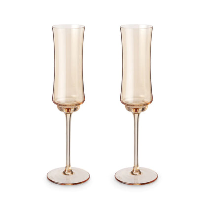 Tulip Champagne Flute Amber Set of 2