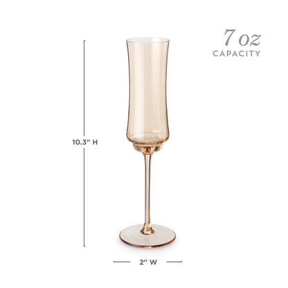 Tulip Champagne Flute Amber Set of 2