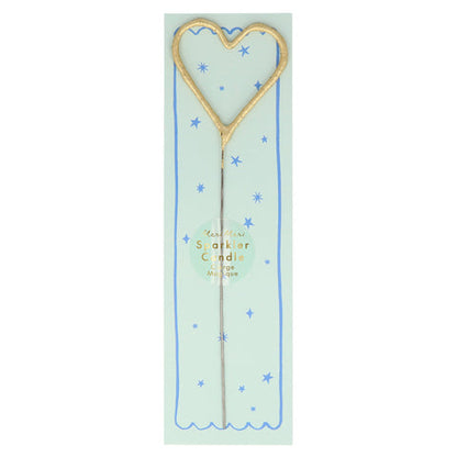 Gold Sparkler Heart Candle