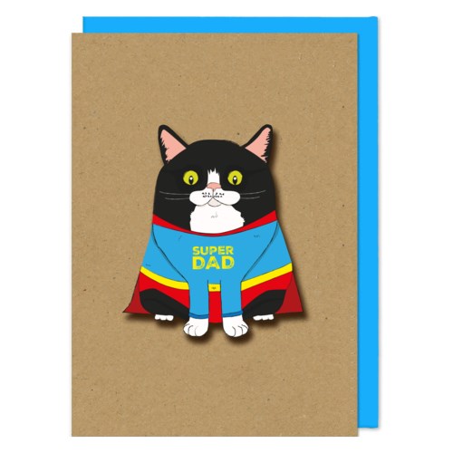 Super Dad Black Cat Card