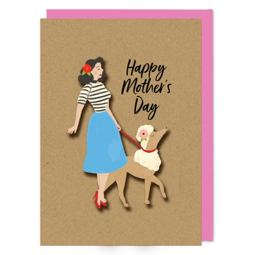 Women With Poodle Mother's Day Card