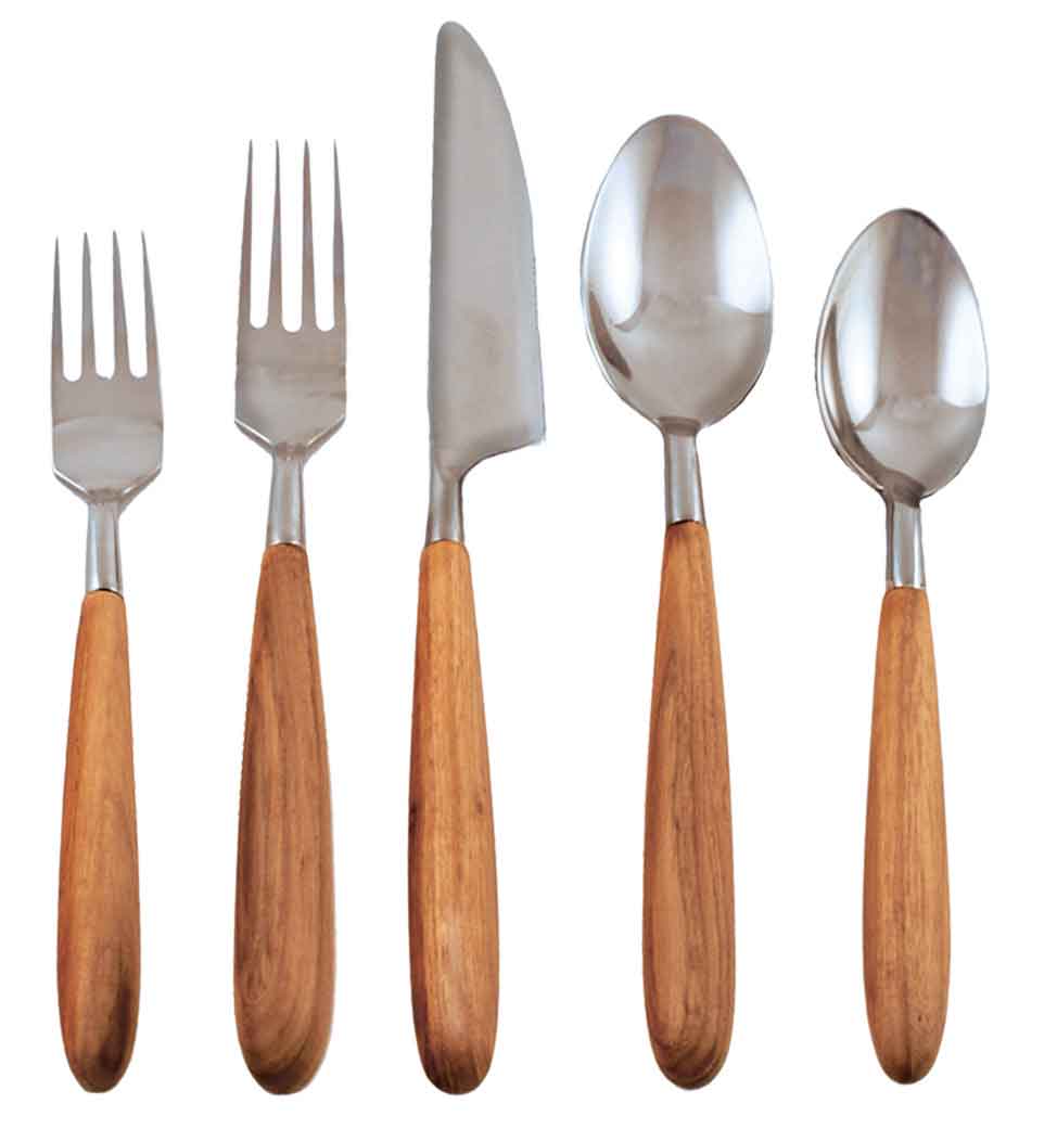 Teak Flatware Set