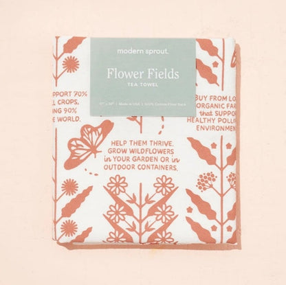 Flowers Fields Tea Towel