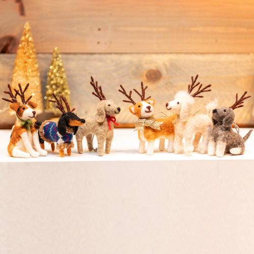 Felt Ornament Reindeer Dogs