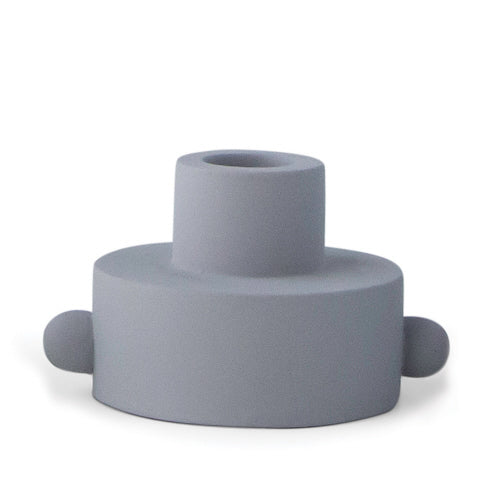 Dual Function Taper/Tea Light Candle Holder Grey