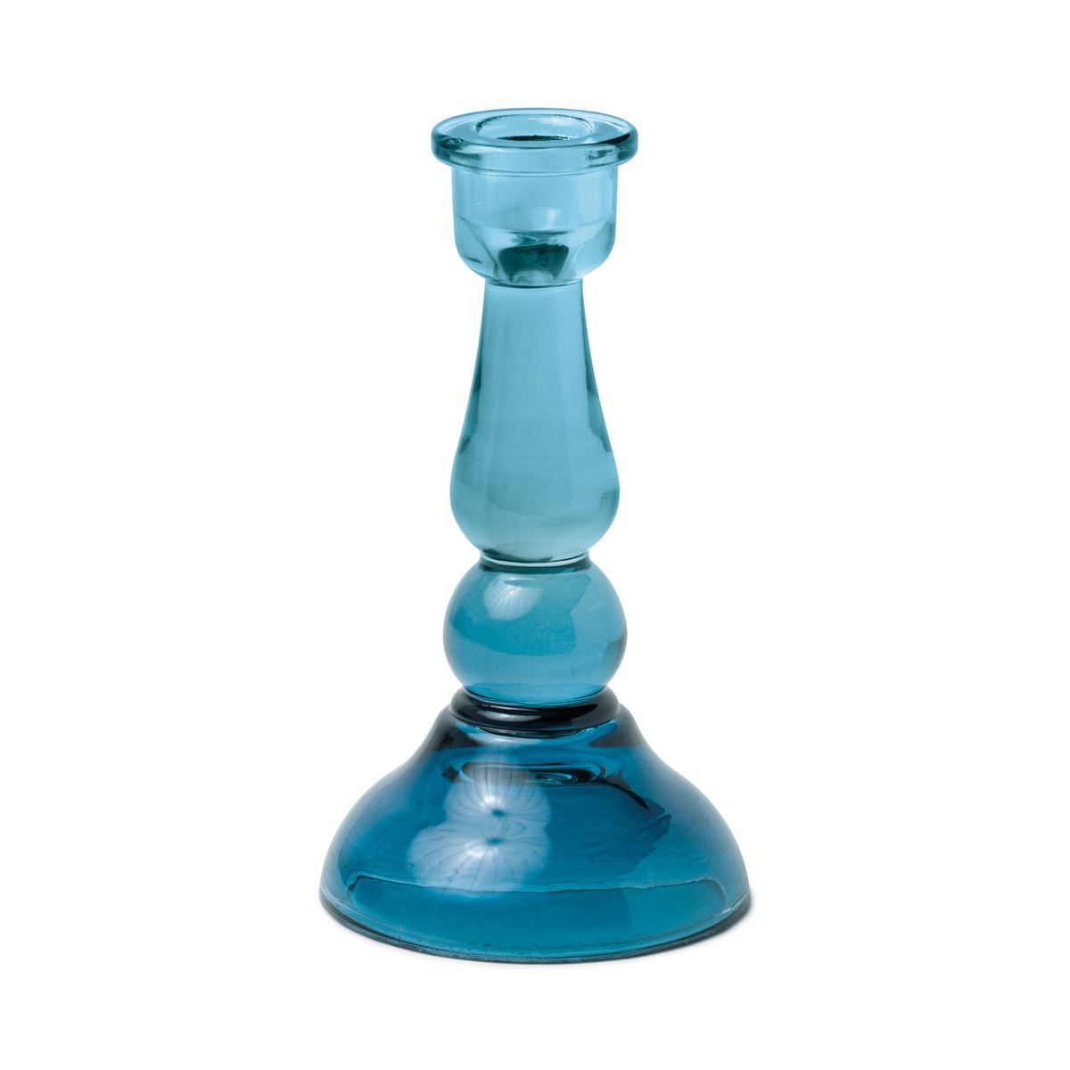 Tall Blue Glass Taper Candle