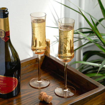 Tulip Champagne Flute Amber Set of 2