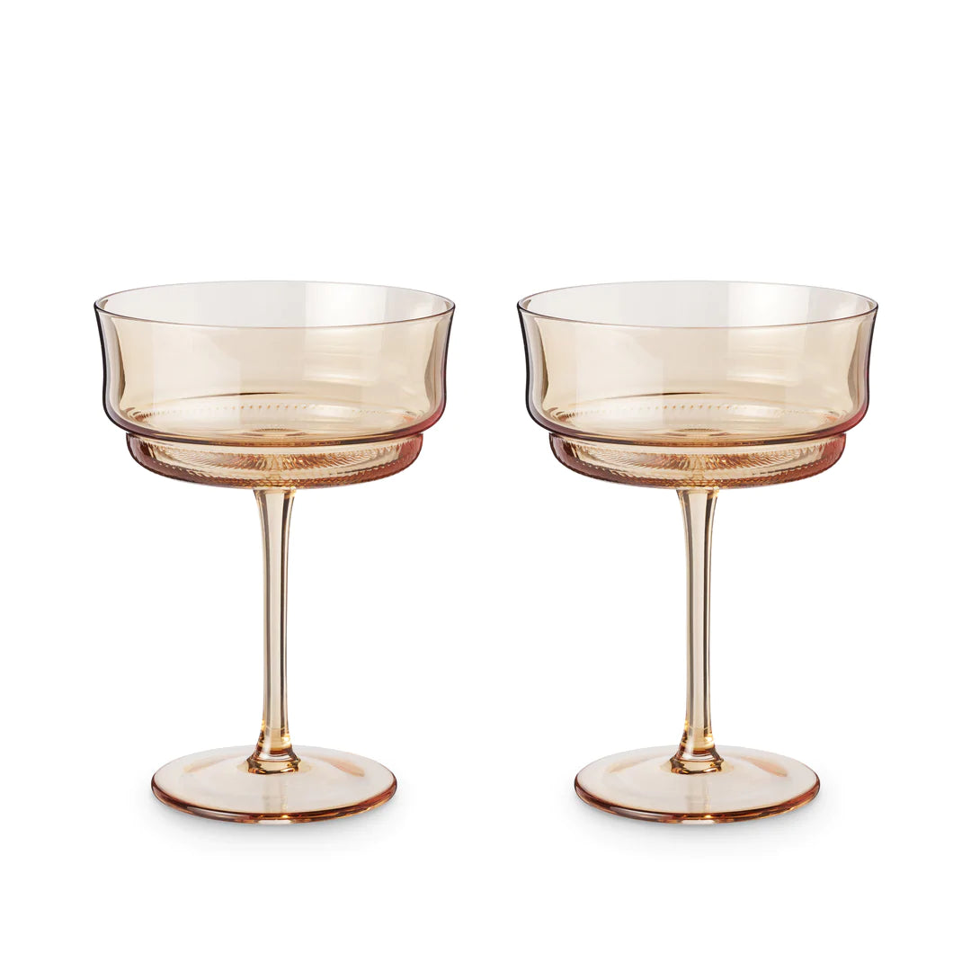 Tulip Coupe Amber Set of 2