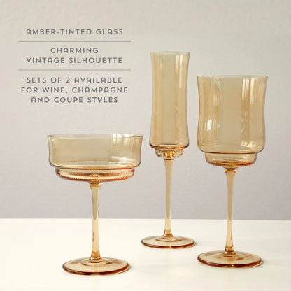 Tulip Coupe Amber Set of 2